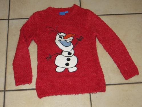 Een rode trui met sneeuwpop Olaf, 8-9 jaar, Kinderen en Baby's, Kinderkleding | Maat 128, Gebruikt, Trui of Vest, Ophalen of Verzenden