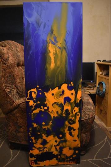 Abstract schilderij van de mariene wereld, door Joky Kamo beschikbaar voor biedingen