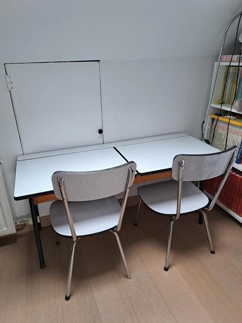 Retro vintage schoolbank met lichtbak, Antiek en Kunst, Antiek | Meubels | Tafels, Ophalen