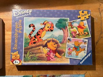 3 complete PUZZELS - Disney - Winnie the Pooh - 49 stukjes -
