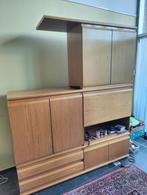 Houten (fineer) wandkast/ tv meubel/ barkast jaren 80-90, Ophalen, Gebruikt, Eikenhout