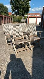 Tuinstoelen in teak, Ophalen, 4 zitplaatsen, Gebruikt, Teakhout