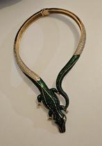 Collier crocodile doré vintage, Envoi, Comme neuf