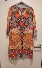 Green ice jurk, L, met veel oranje, Kleding | Dames, Jurken, Maat 38/40 (M), Oranje, Ophalen of Verzenden, Zo goed als nieuw