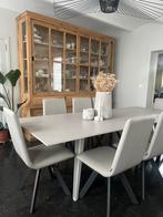 Movis keramische tafel en 8 leren stoelen | Mobiliberica, Huis en Inrichting, Ophalen, Gebruikt