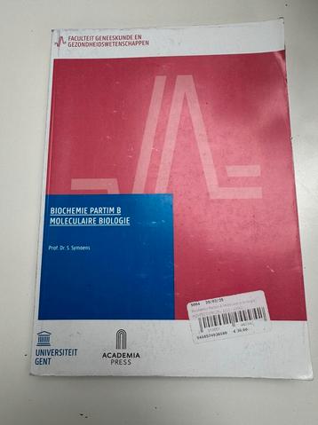 Biochemie partim B - moleculaire biologie beschikbaar voor biedingen