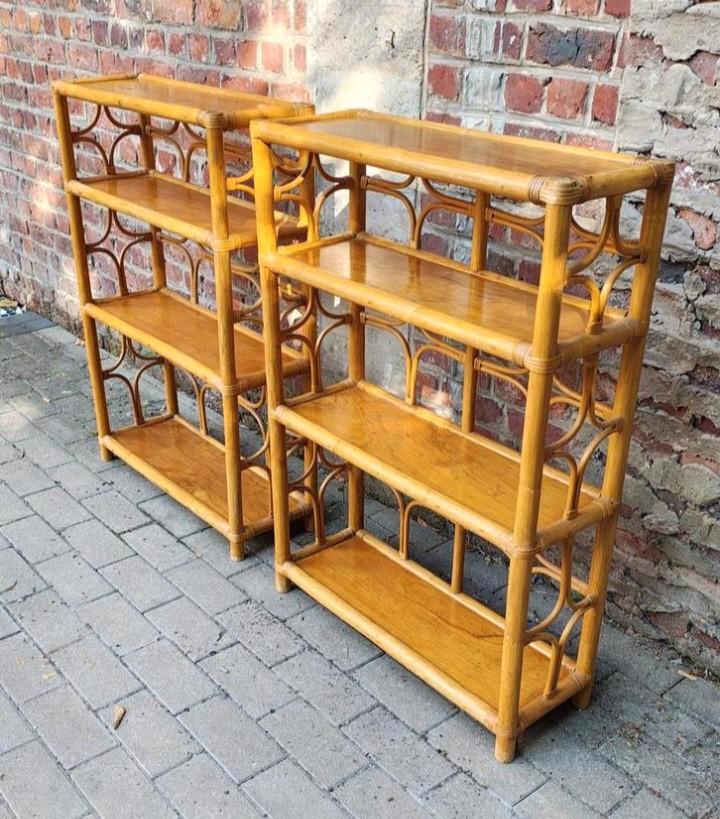 Etagères Vintage en Bambou et Rotin 1970's, Maison & Meubles, Armoires | Étagères, Enlèvement