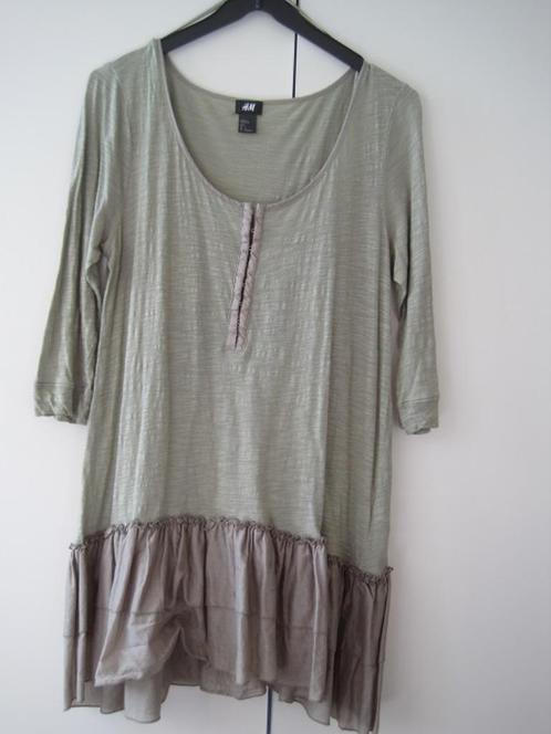 006 - L - kaki - tuniek van H & M, Kleding | Dames, Blouses en Tunieken, Zo goed als nieuw, Maat 42/44 (L), Groen, Ophalen of Verzenden