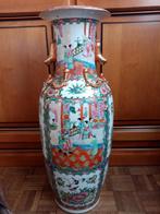 Vase chinois rose Canton porcelaine des années 50s /62cm, Antiquités & Art, Enlèvement