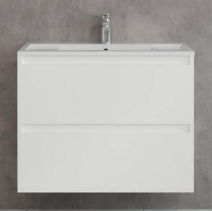 D-MOTION ONDER MEUBEL L80XH48 MET 2 DEUREN - SATIJN WIT, Huis en Inrichting, Badkamer | Badkamermeubels, Nieuw, Wasbak of Wastafel