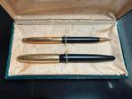 Stylo plume et crayon mécanique en or 14 carats vintage 1945, Autres marques, Enlèvement ou Envoi, Avec boîte, Stylo