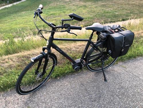 Elektrische fiets zwart mat voor mannen, Fietsen en Brommers, Elektrische fietsen, Zo goed als nieuw, Ophalen