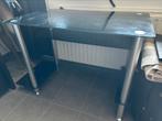 PC tafel in zwart glas + bureaustoel, Huis en Inrichting, Ophalen, Gebruikt