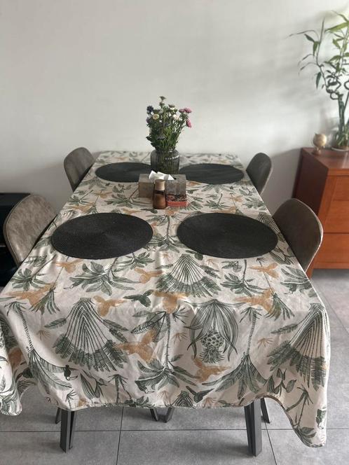 Eettafel met 4 leren stoelen te koop, Huis en Inrichting, Tafels | Eettafels, Zo goed als nieuw, 150 tot 200 cm, 50 tot 100 cm
