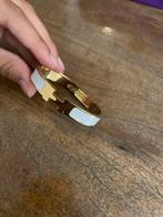 Goud witte hermes armband, Verzenden, Nieuw, Wit, Overige materialen