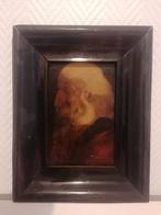 Olieverf op paneel - Oudeman in profiel, Antiek en Kunst, Ophalen