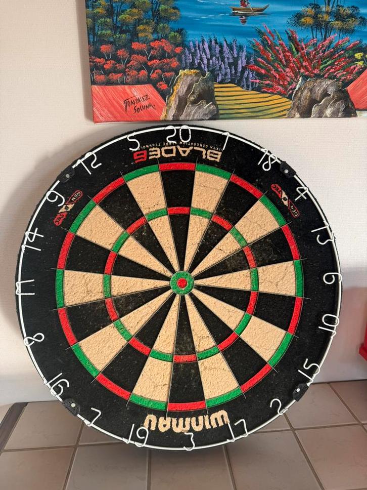 Winmau Blade 6 dartbord (gebruikte staat), Sport en Fitness, Darts, Gebruikt, Dartbord, Ophalen
