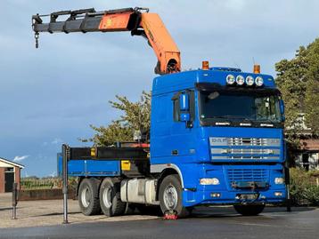 DAF XF 95.480 6x4! MANUEEL PALFINGER PK42502!CRANE/KRAN/GRUE, Auto's, Automaat, Achterwielaandrijving, Blauw, Bedrijf