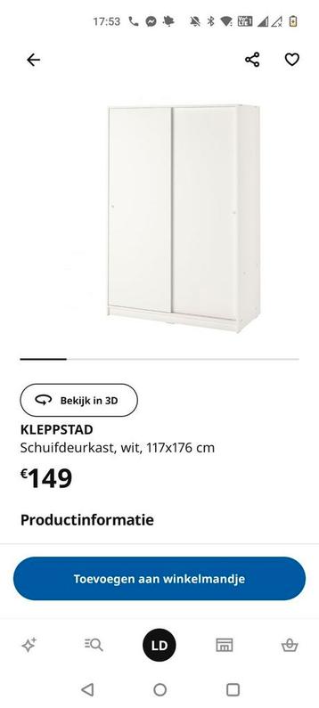 Ikea kledingkast kast kleppstad beschikbaar voor biedingen