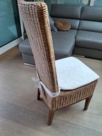 6 rieten stoelen, Huis en Inrichting, Stoelen, Ophalen, Gebruikt, Bruin, Riet of Rotan