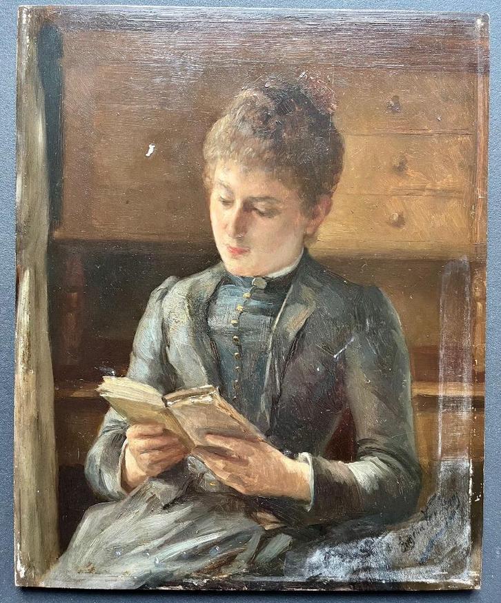 Eugénie VAN HAM ( olie op paneel ), Antiek en Kunst, Kunst | Schilderijen | Klassiek, Ophalen