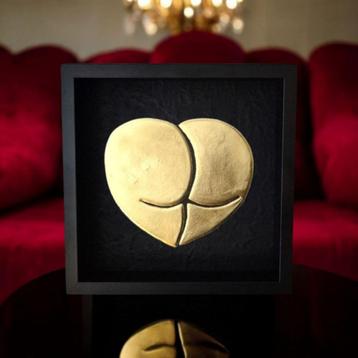 Love Ass 23kt goud verguld kunstwerk in lijst PopArt collect beschikbaar voor biedingen