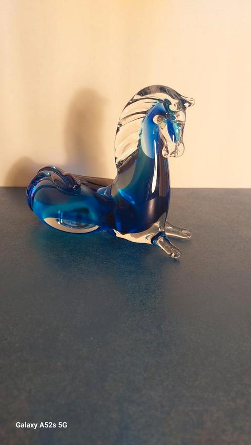 Murano paard in Cobalt blauw., Antiek en Kunst, Kunst | Designobjecten, Ophalen of Verzenden
