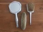 Oude kammen set spiegel borstel kam zilverkleurig, Antiek en Kunst, Ophalen of Verzenden