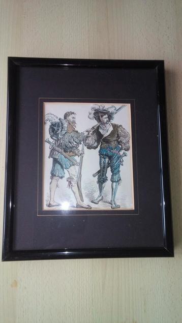 2 pentekeningen Zwitserse landknechten  beschikbaar voor biedingen