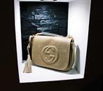 G.U.C.C.I TAS - Patent Soho Flap Crossbody Bag, Ophalen of Verzenden, Nieuw, Beige, Schoudertasje