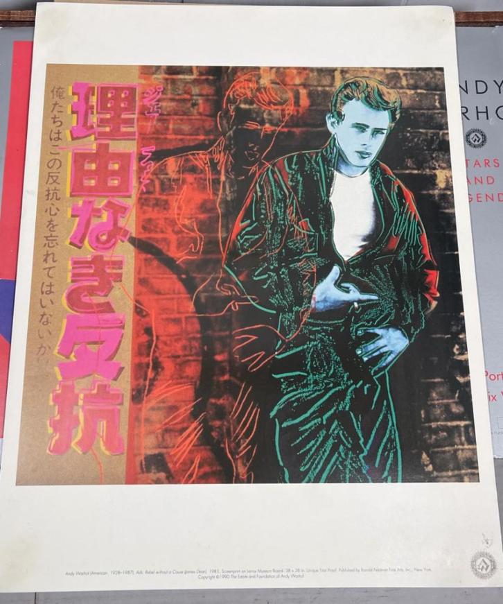 Andy Warhol set of 3 prints (selfpotrait/Dean/Garland), Antiquités & Art, Art | Lithographies & Sérigraphies, Enlèvement