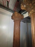 Pilaren in hout  met wit steen, Antiek en Kunst, Ophalen