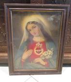 Belle impression antique 'Bienheureuse Vierge Marie' - 58x46, Antiquités & Art, Antiquités | Objets religieux, Enlèvement ou Envoi