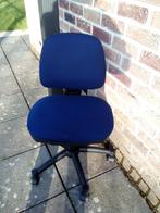 Bureaustoel op wielen in blauwe stof, Blauw, Bureaustoel, Zo goed als nieuw, Ophalen