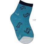 Babysokken dino turquoise marineblauw wit 1-2 Y, Ophalen of Verzenden, Nieuw, Jongetje of Meisje, Sokjes