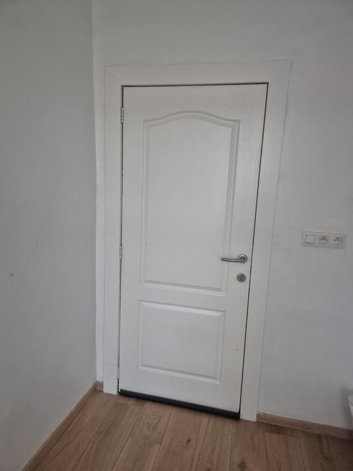 Porte intérieure (blanc / noir) avec poignée et serrure, Doe-het-zelf en Bouw, Hang- en Sluitwerk