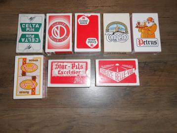 8 spellen speelkaarten van Belgische brouwerijen. beschikbaar voor biedingen
