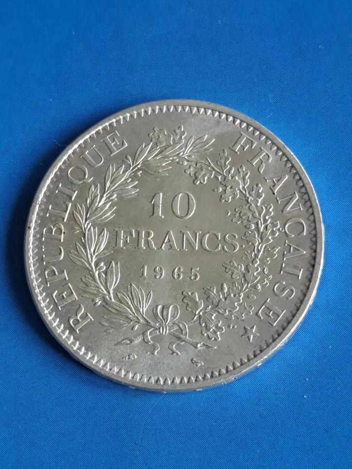 1965 Frankrijk 10 frank in zilver Hercules, Postzegels en Munten, Munten | Europa | Niet-Euromunten, Losse munt, Frankrijk, Zilver