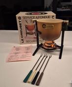 Le Creuset fonduestel Enzo Mari in originele verpakking, Ophalen, Zo goed als nieuw, Gietijzer, Pot, Bus of Blik