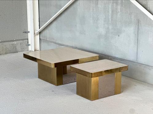 Vintage brass coffeetable’s, ca 1980’s, Antiek en Kunst, Antiek | Meubels | Tafels, Ophalen