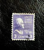 Zeldzame postzegel Verenigde Staten Thomas Jefferson 3 cent, Verzenden, Noord-Amerika