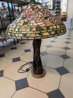 Tiffany lamp met bronzen beeld Vintage, Antiek en Kunst, Ophalen