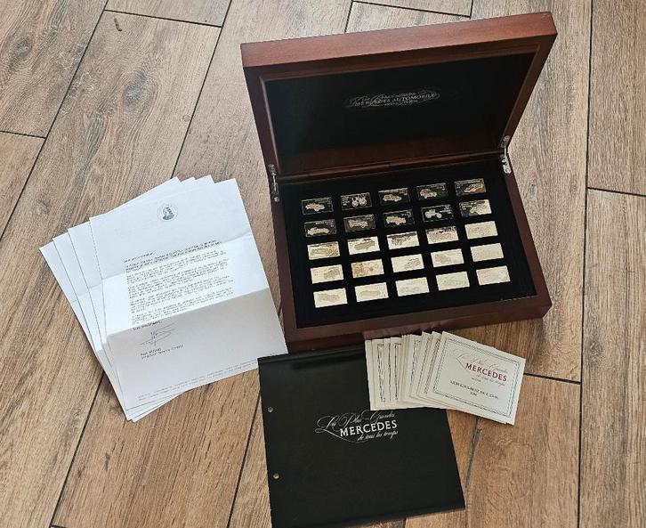 Franklin Mint zilveren set Mooiste Mercedes modellen, Antiek en Kunst, Antiek | Zilver en Goud, Zilver, Ophalen of Verzenden
