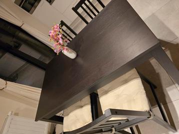 LANEBERG / STEFAN Tafel en 4 stoelen), bruin/bruin-zwart, Huis en Inrichting, Ophalen