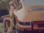 olieschilderij Porsche 911 (60x80cm), Antiek en Kunst, Ophalen of Verzenden