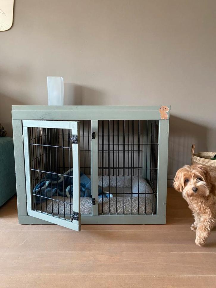 Geschilderde bench, Animaux & Accessoires, Caisses pour chiens, Comme neuf, Enlèvement