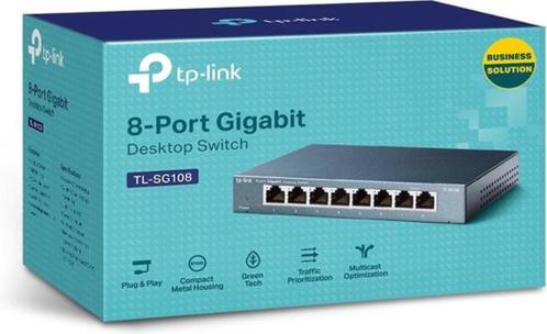 Nieuwe TP-LINK TL-SG108 - Switch  Nieuw voor slechts 19 Euro, Computers en Software, Routers en Modems, Nieuw, Router, Ophalen of Verzenden