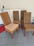 Terrasstoelen 10 stuks, 1 zeteltje en kussens, Ophalen of Verzenden, Rotan