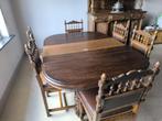 Prachtge antieken tafel met verlengstukken en 6 stoelen, Ophalen
