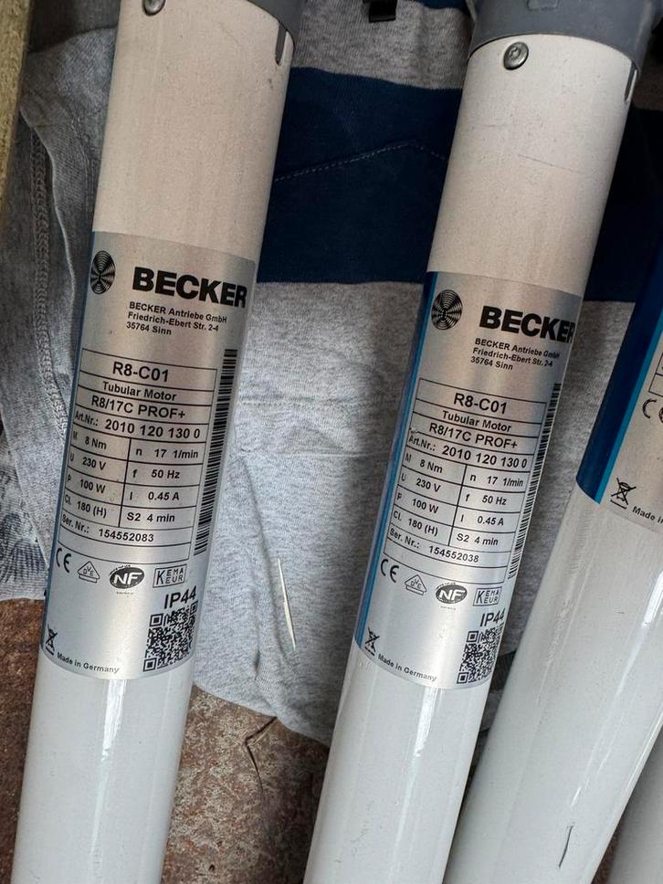 Buismoters rolluiken Becker, Doe-het-zelf en Bouw, Rolluiken, Gebruikt, Elektrische bediening, Ophalen